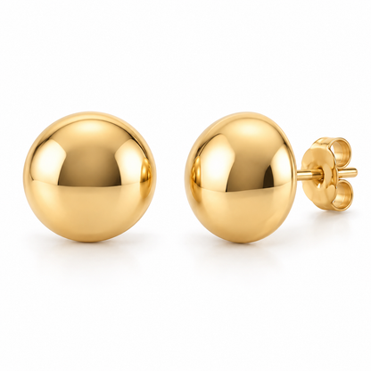 Avelissesw Gold-Tone Classic Ball Stud Earrings