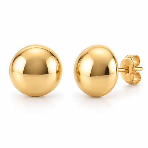 Avelissesw Gold-Tone Classic Ball Stud Earrings