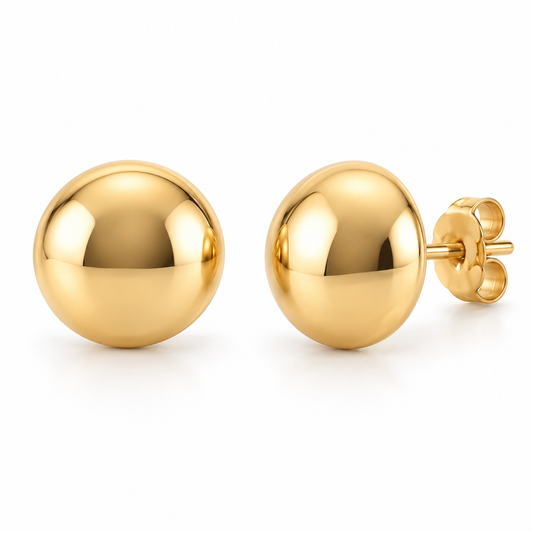 Avelissesw Gold-Tone Classic Ball Stud Earrings