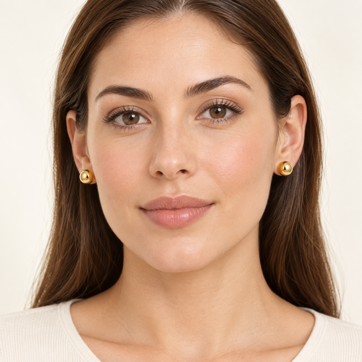 Avelissesw Gold-Tone Classic Ball Stud Earrings