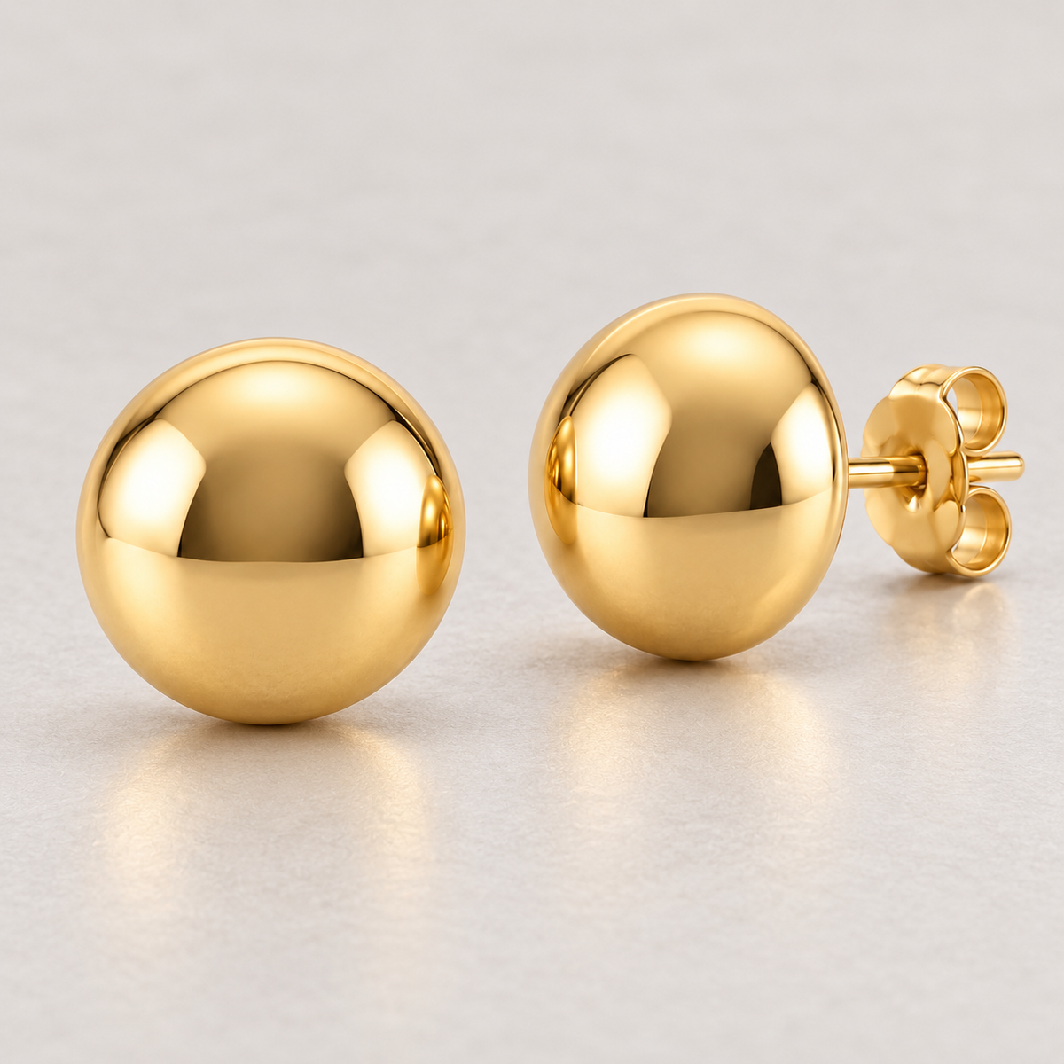 Avelissesw Gold-Tone Classic Ball Stud Earrings