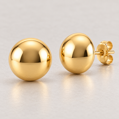 Avelissesw Gold-Tone Classic Ball Stud Earrings