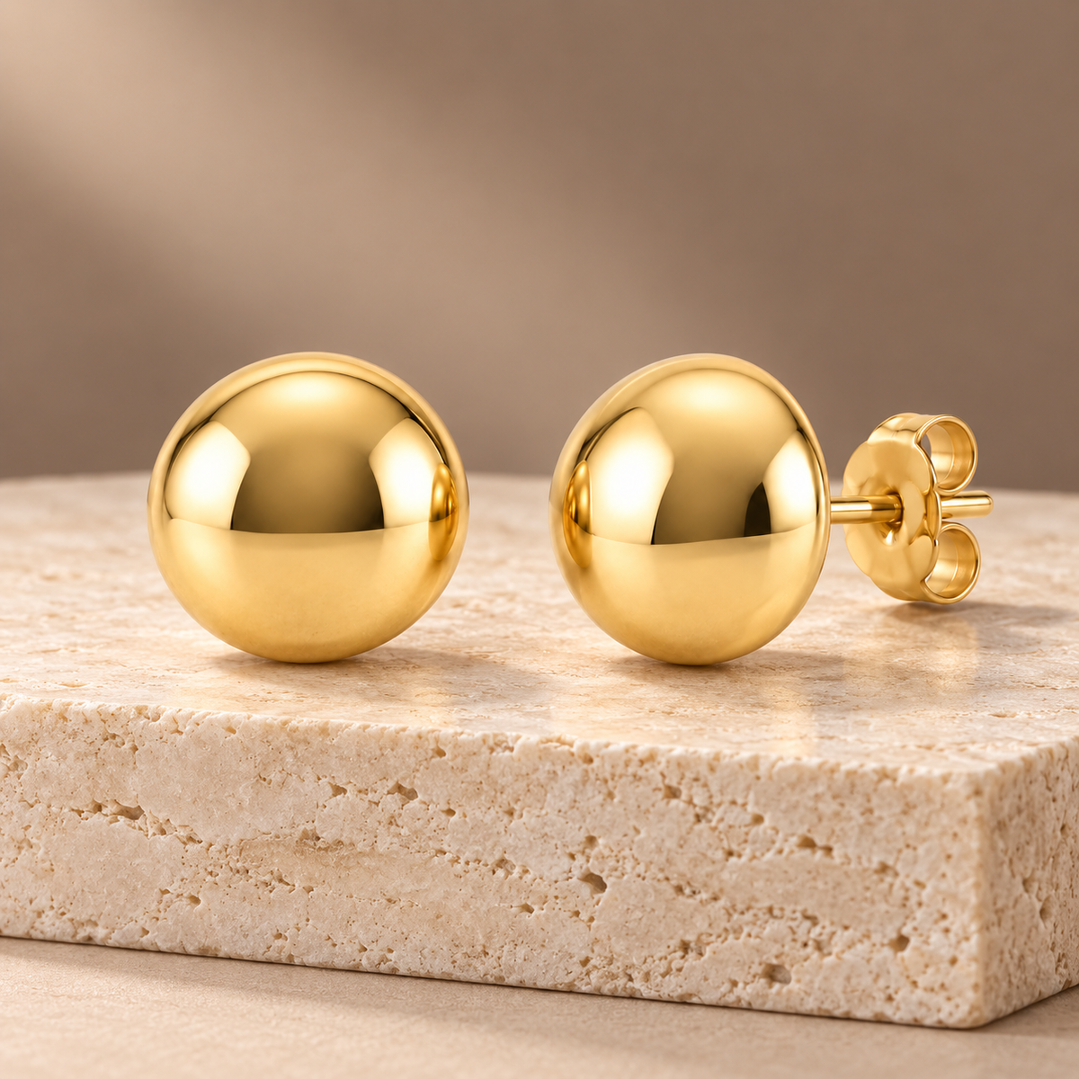 Avelissesw Gold-Tone Classic Ball Stud Earrings