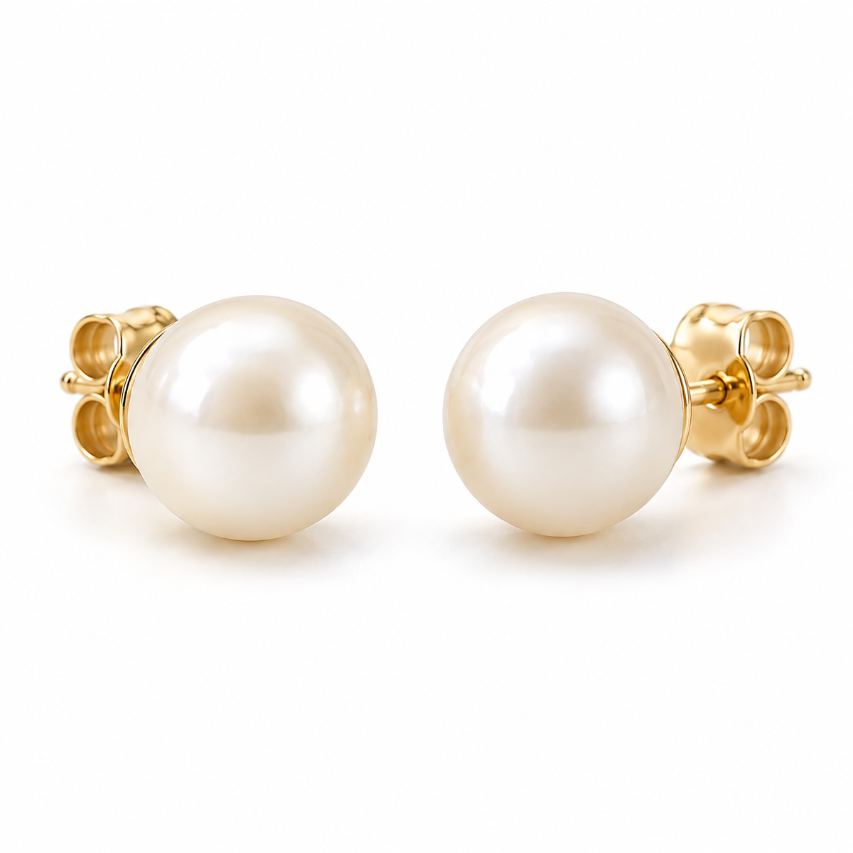 Avelissesw Gold-Tone Pearl-Look Stud Earrings