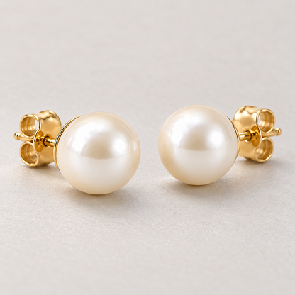 Avelissesw Gold-Tone Pearl-Look Stud Earrings