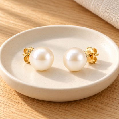 Avelissesw Gold-Tone Pearl-Look Stud Earrings
