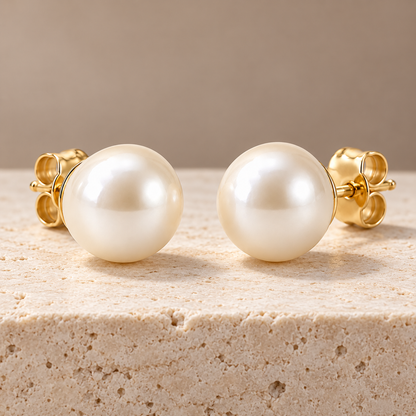 Avelissesw Gold-Tone Pearl-Look Stud Earrings