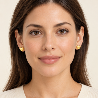 Avelissesw Gold-Tone Heart Stud Earrings