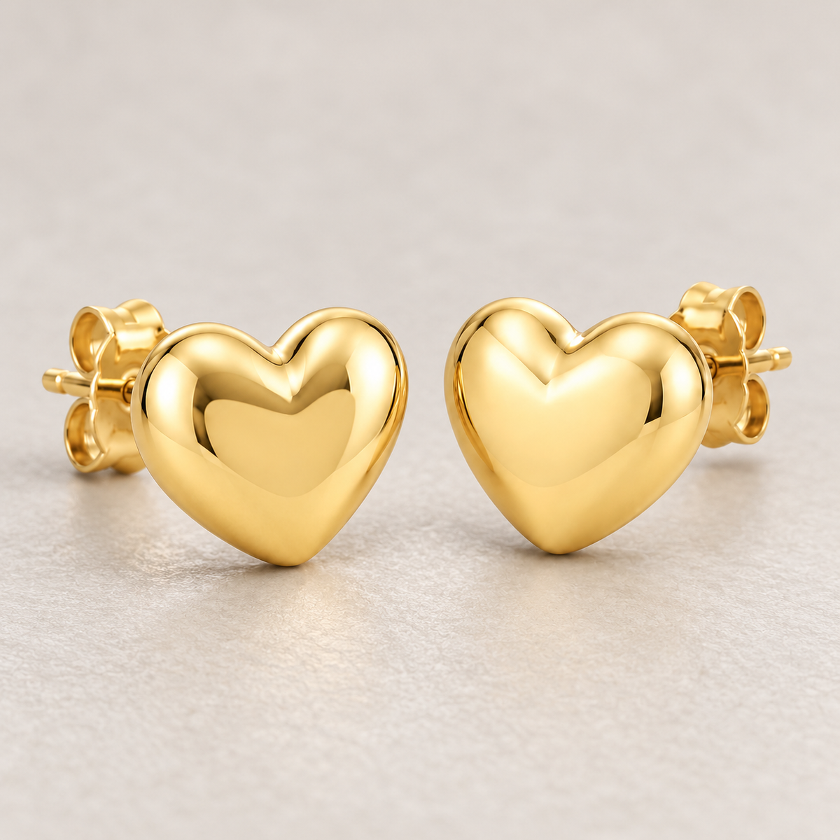 Avelissesw Gold-Tone Heart Stud Earrings