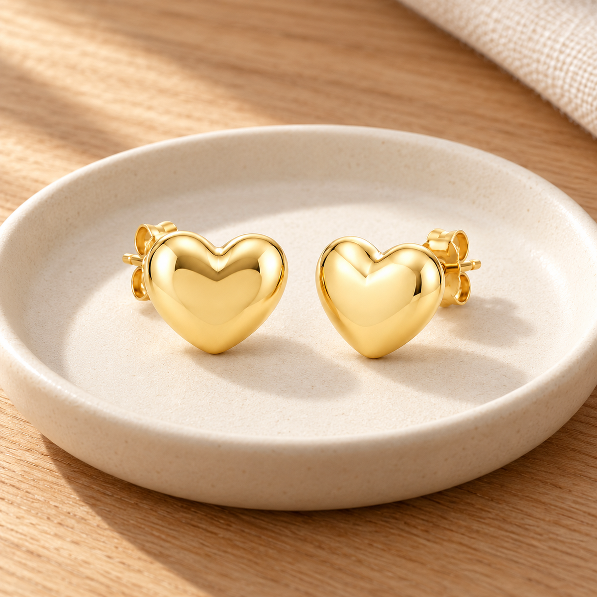 Avelissesw Gold-Tone Heart Stud Earrings
