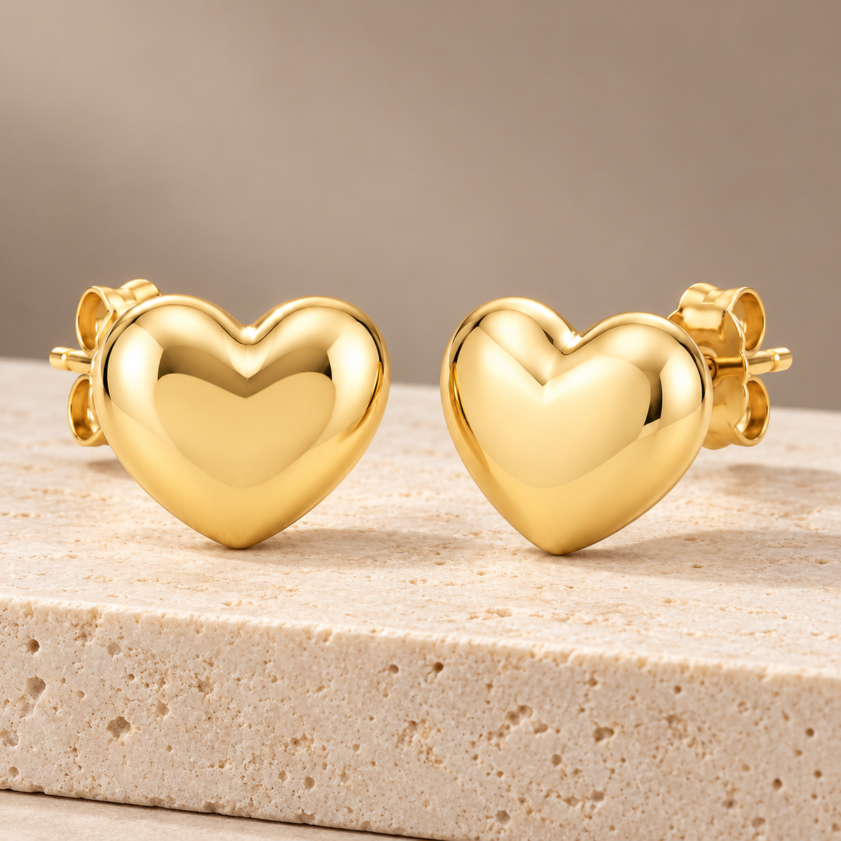 Avelissesw Gold-Tone Heart Stud Earrings