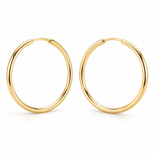 Avelissesw Gold-Tone Classic Hoop Earrings