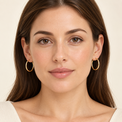 Avelissesw Gold-Tone Classic Hoop Earrings