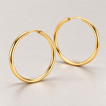 Avelissesw Gold-Tone Classic Hoop Earrings