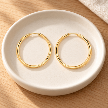 Avelissesw Gold-Tone Classic Hoop Earrings