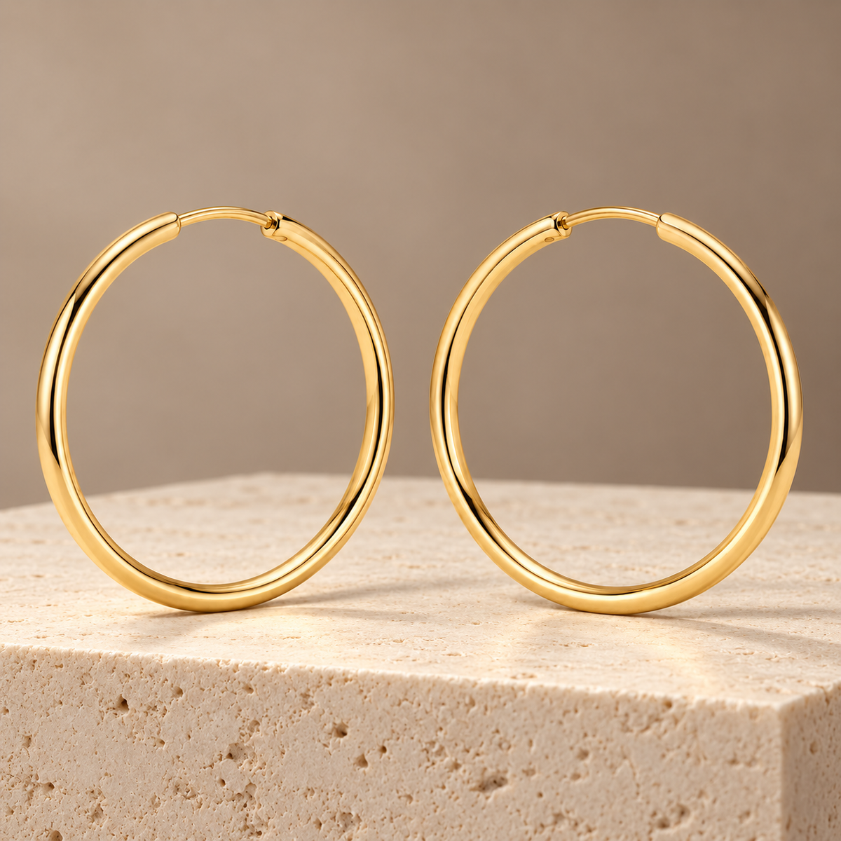 Avelissesw Gold-Tone Classic Hoop Earrings