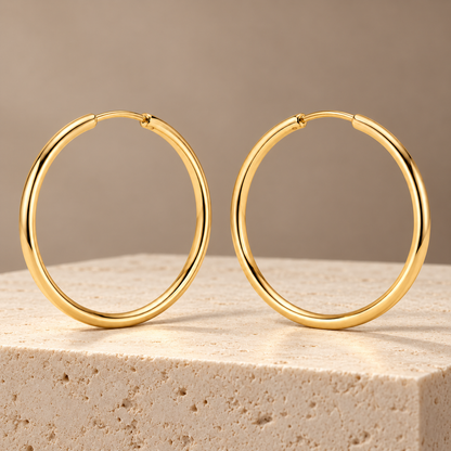 Avelissesw Gold-Tone Classic Hoop Earrings