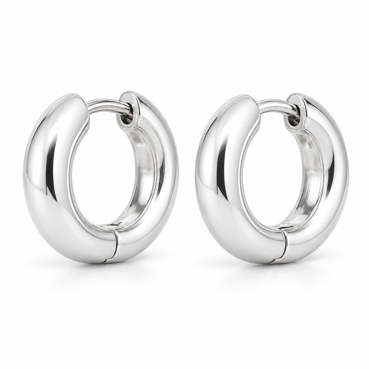 Avelissesw Silver-Tone Chunky Hoop Earrings