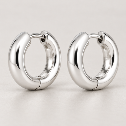 Avelissesw Silver-Tone Chunky Hoop Earrings