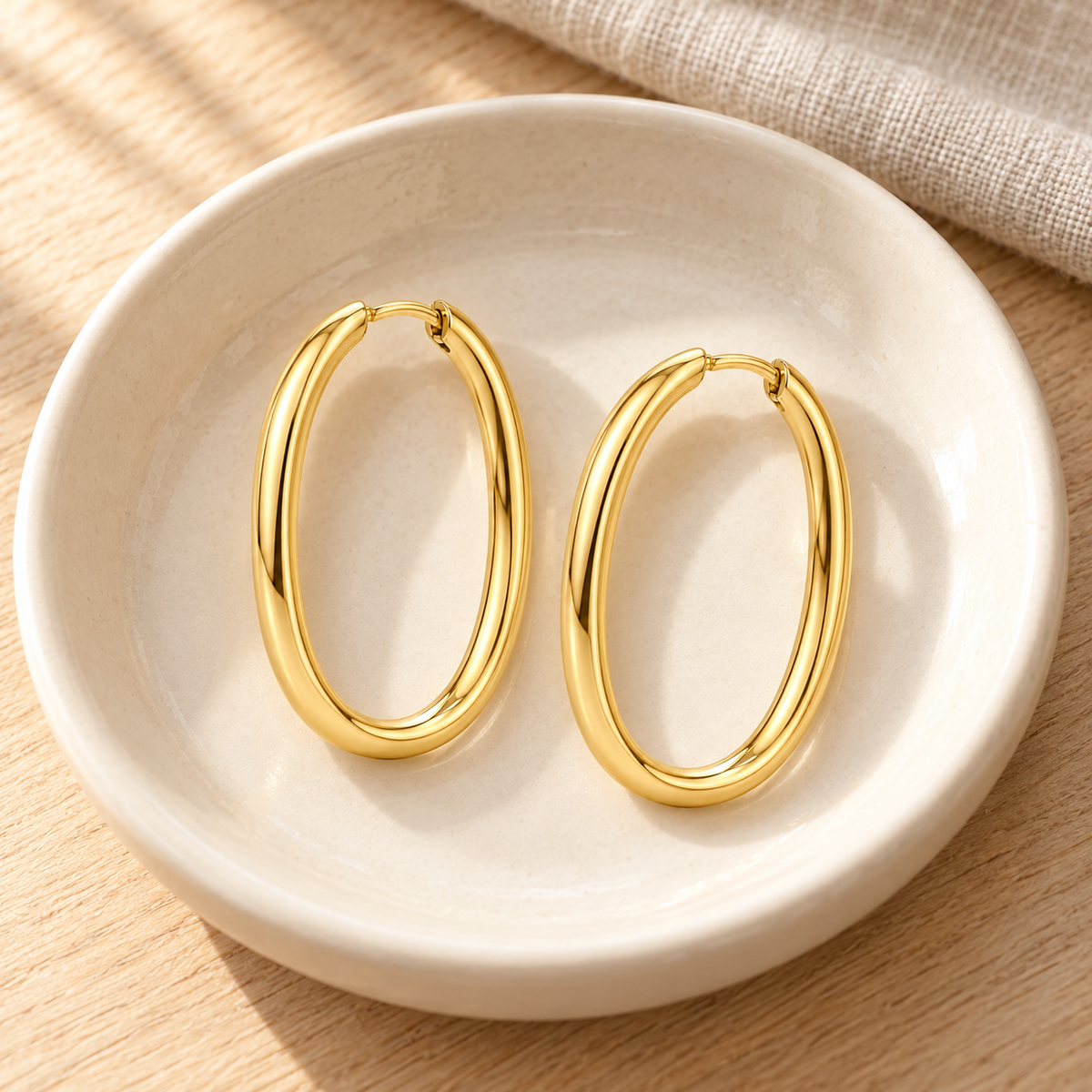 Avelissesw Gold-Tone Double Layer Hoop Earrings