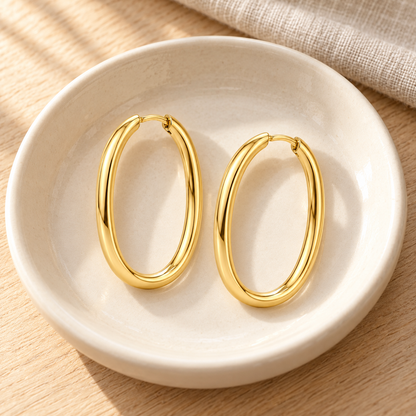 Avelissesw Gold-Tone Double Layer Hoop Earrings