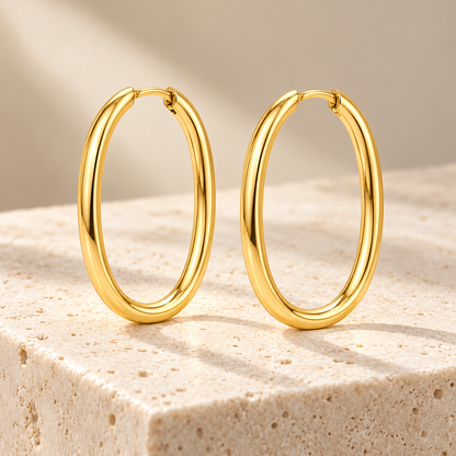 Avelissesw Gold-Tone Double Layer Hoop Earrings