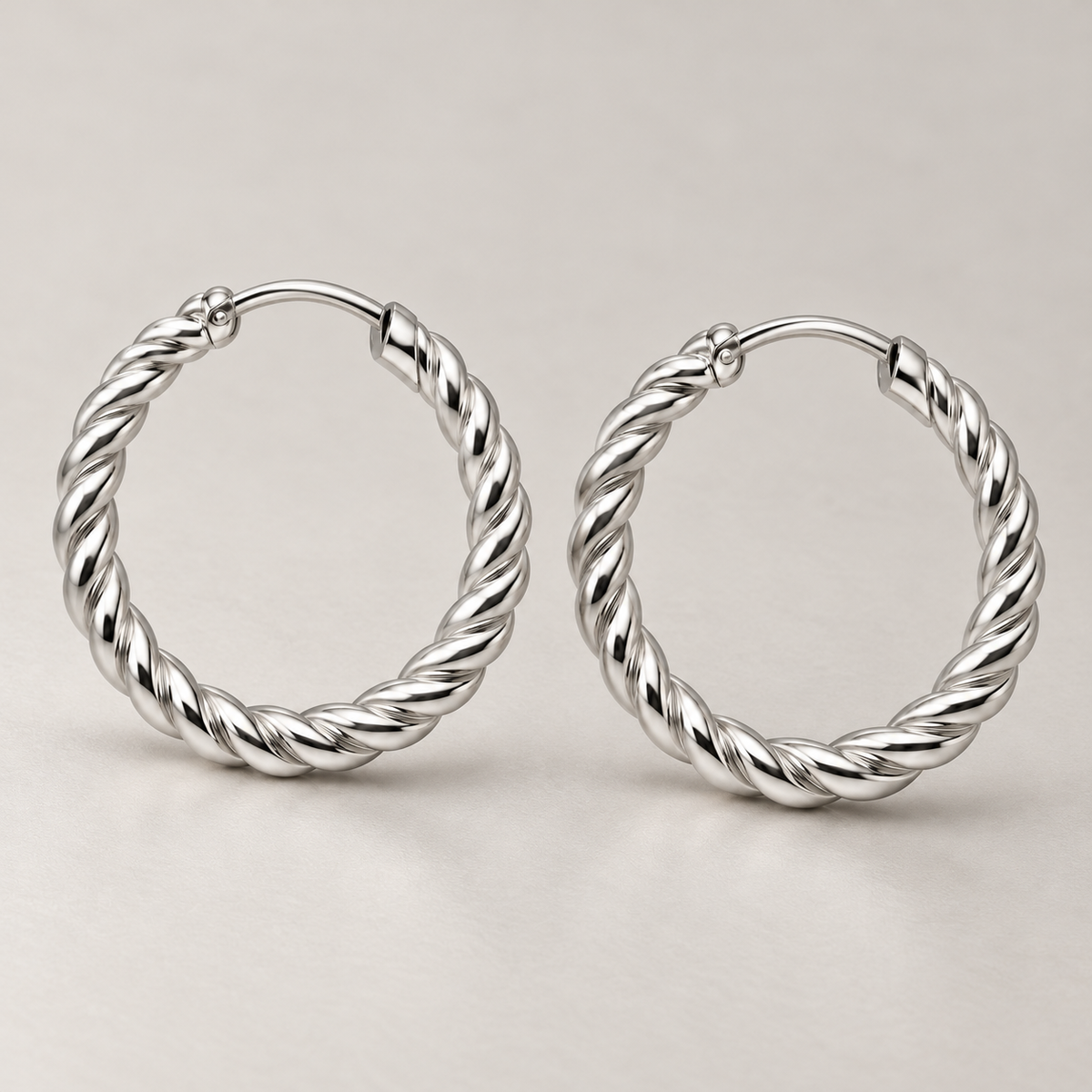 Avelissesw Silver-Tone Twisted Hoop Earrings