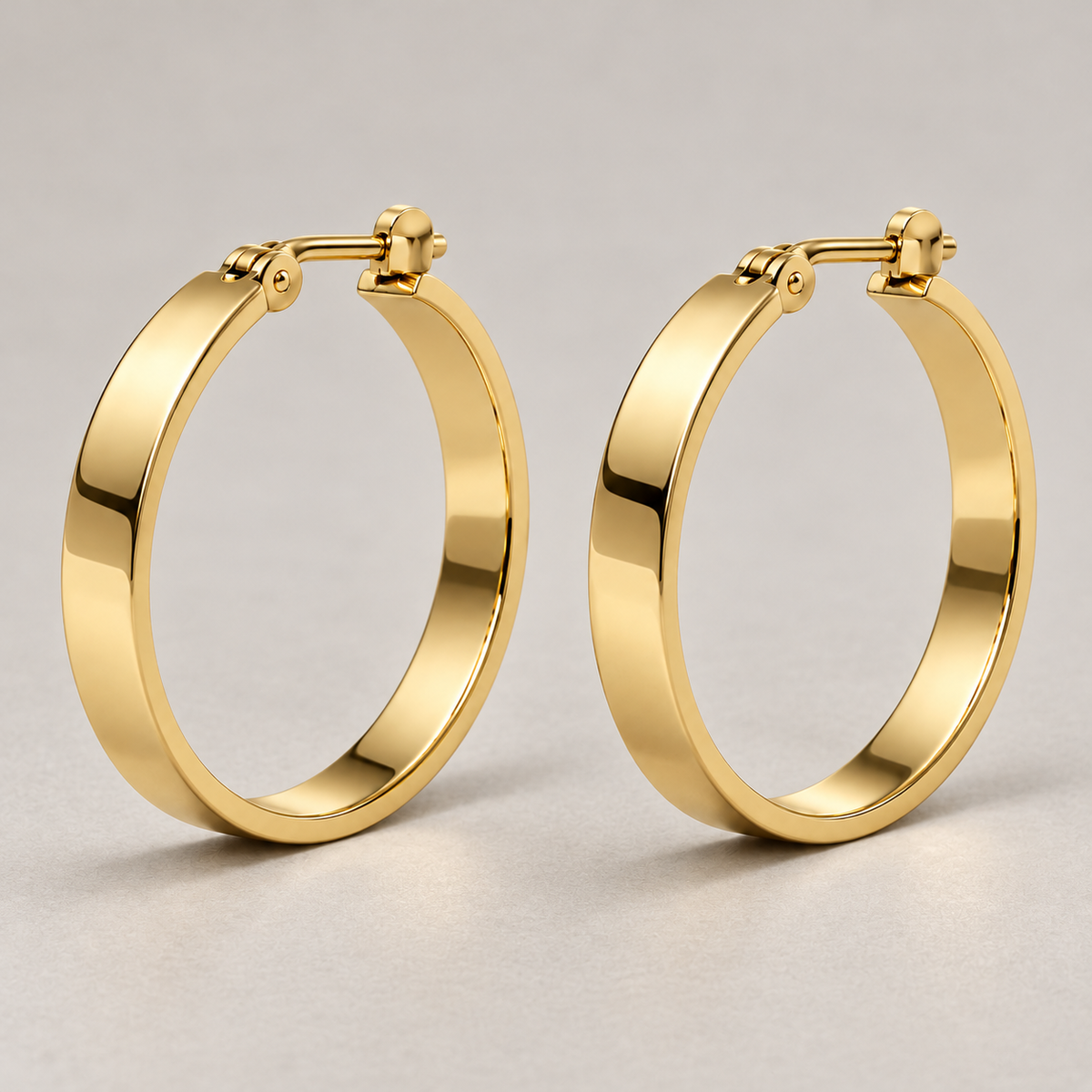 Avelissesw Gold-Tone Flat Hoop Earrings