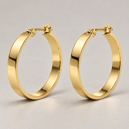 Avelissesw Gold-Tone Flat Hoop Earrings