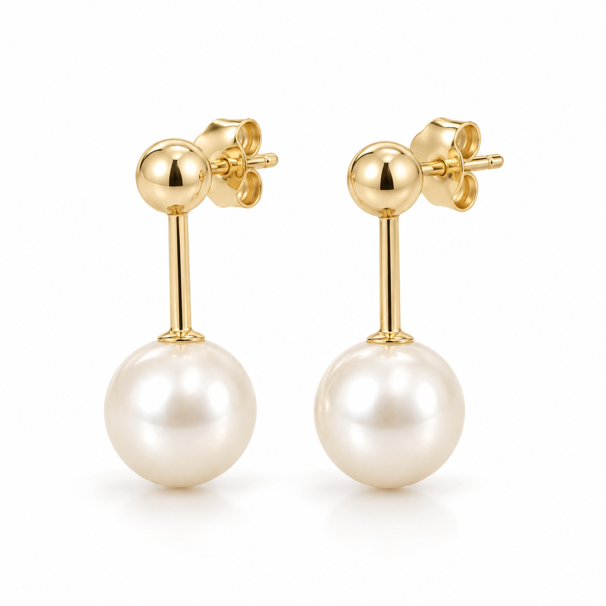 Avelissesw Gold-Tone Pearl-Look Drop Stud Earrings