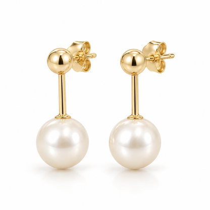 Avelissesw Gold-Tone Pearl-Look Drop Stud Earrings