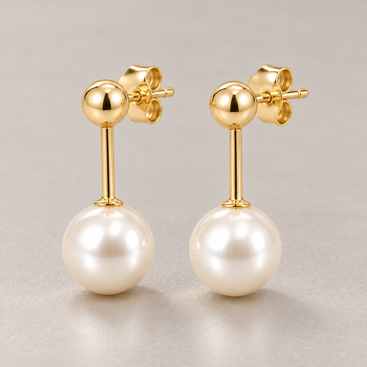 Avelissesw Gold-Tone Pearl-Look Drop Stud Earrings