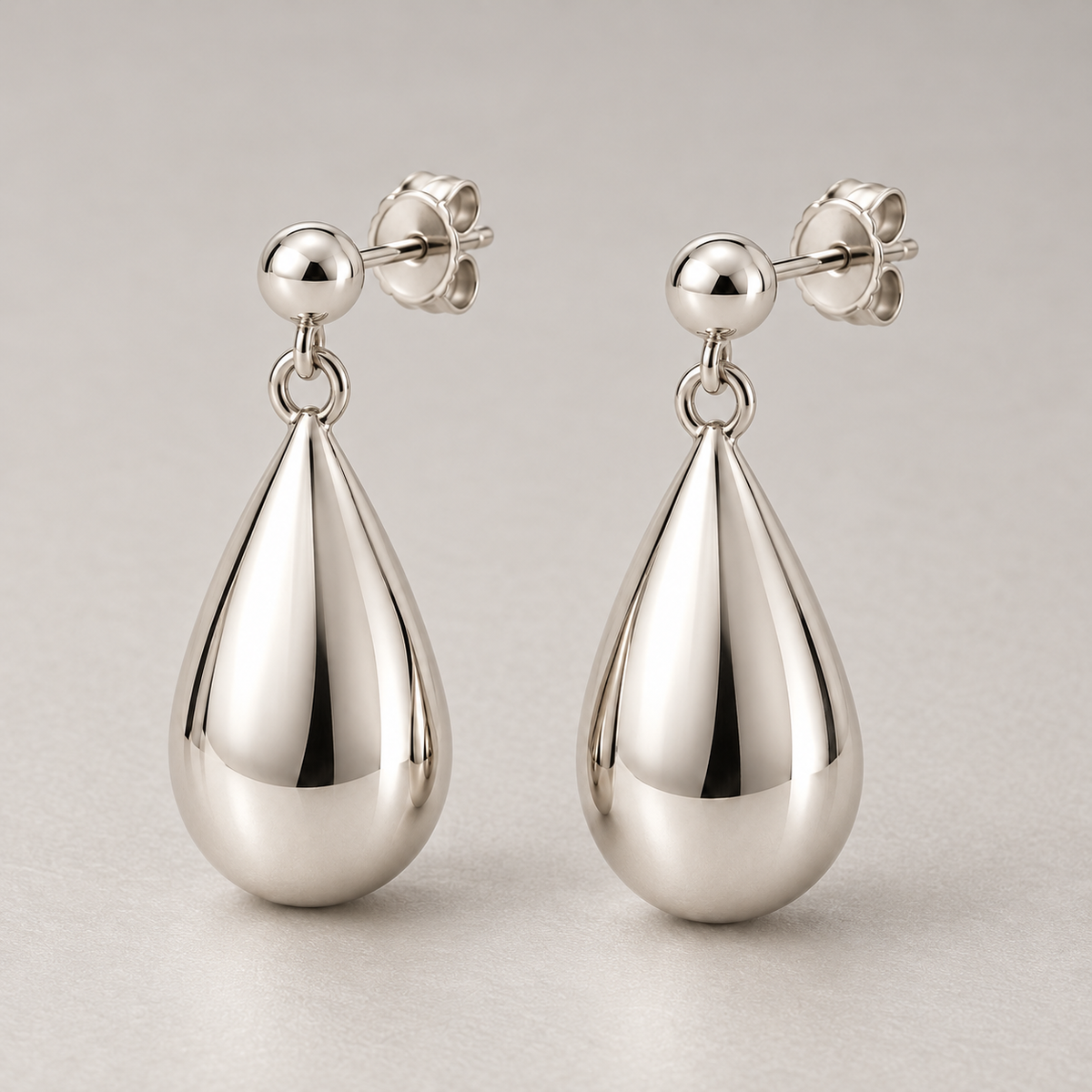 Avelissesw Silver-Tone Teardrop Dangle Stud Earrings